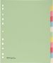 Pergamy tabbladen ft A4 maxi 11-gaatsperforatie karton geassorteerde pastelkleuren 12 tabs 25 stuks - Thumbnail 1