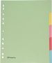 Pergamy tabbladen ft A4 maxi 11-gaatsperforatie karton geassorteerde pastelkleuren 5 tabs 50 stuks - Thumbnail 1