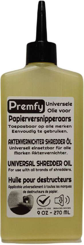 Premfy Papierversnipperaar Olie 270ML Olie voor Papiervernietiger Shredder olie