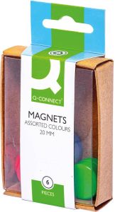 Q-CONNECT Magneten 20 Mm Geassorteerde Kleuren Doos Van 6 Stuks 10 Stuks