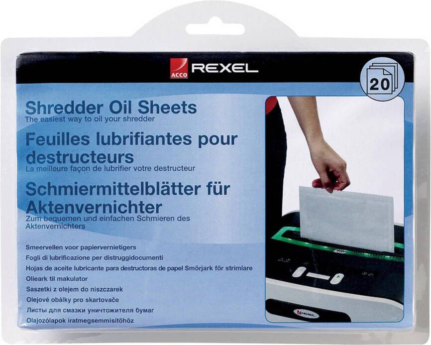 Rexel Olie voor papiervernietiger sheet 20vel