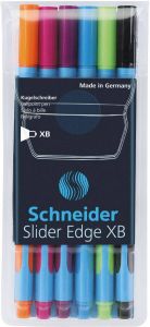 Schneider Balpen Slider Edge XB etui van 6 stuks in geassorteerde kleuren 10 stuks