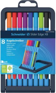 Schneider Balpen Slider Edge XB opstelbare box met 8 stuks in geassorteerde kleuren 10 stuks