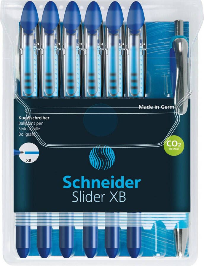 Schneider Rollerpen Slider Basic XB blauw met 1 balpen Rave gratis