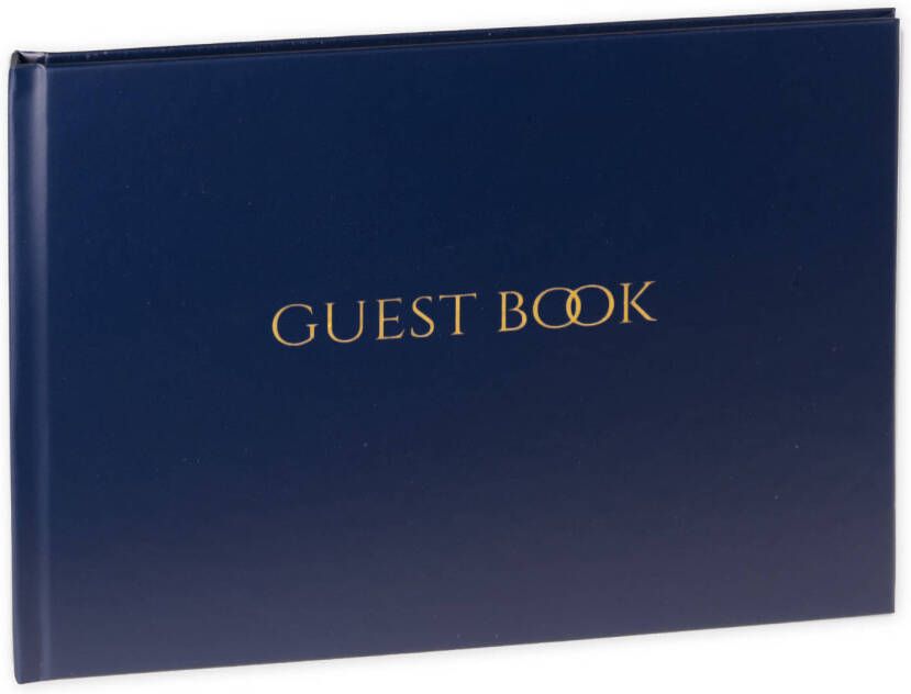 SecaDesign Gastenboek GUEST BOOK A4 formaat donker blauw goud receptieboek huwelijk