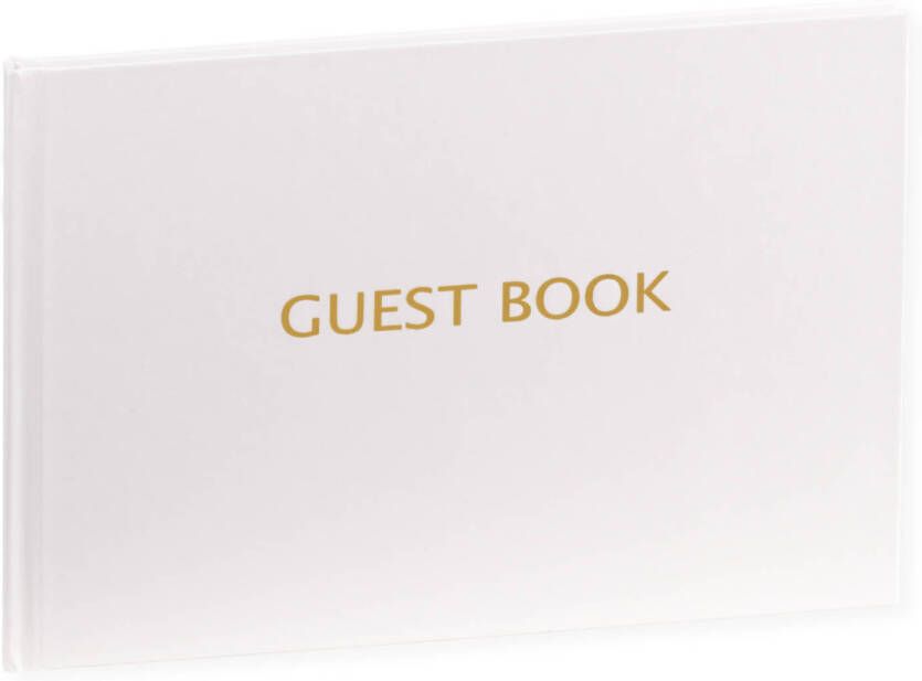 SecaDesign Gastenboek GUEST BOOK A4 formaat wit goud receptieboek huwelijk GBW2130GG