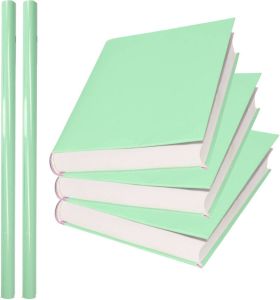 Merkloos 2x Rollen kadopapier schoolboeken kaftpapier pastel groen 200 x 70 cm Kaftpapier