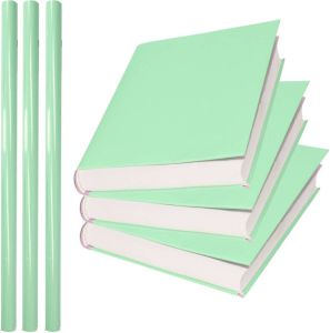 Shoppartners 3x Rollen Kadopapier Schoolboeken Kaftpapier Pastel Groen 200 X 70 Cm Kaftpapier
