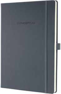 Sigel Notitieboek Conceptum Hardcover mooie Softwave-oppervlakte dark grey gelinieerd genummerde
