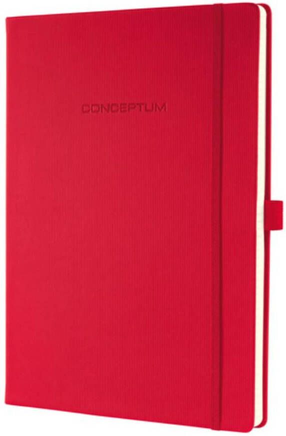 Sigel notitieboek Conceptum Pure A4 hardcover gelinieerd rood