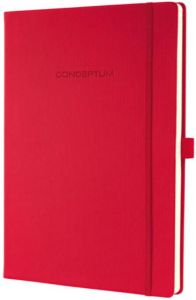Sigel Notitieboek Conceptum Hardcover mooie Softwave oppervlakte red gelinieerd genummerde pagina's