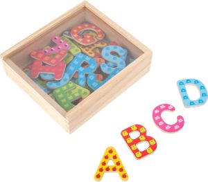 Small Foot 37x Magnetische houten letters gekleurd Magneten