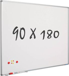 Smit Visual Whitebord 90x180 cm Softline profiel 8mm gelakt staal wit