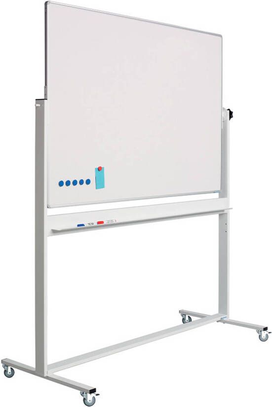 Smit Visual Whiteboard Verrijdbaar Dubbelzijdig Magnetisch Emaille 100 x 150 cm