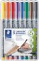 Staedtler Lumocoler 318 OHP-marker permanent 0 6 mm etui van 8 stuks in geassorteerde kleuren - Thumbnail 1