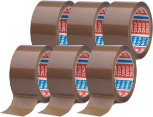 Tesa VERPAKKINGSTAPE 64014 50MMX66M BRUIN 6 STUKs 6 Rollen verpakkingstape bruin 50 mm x 66 meter Handig en