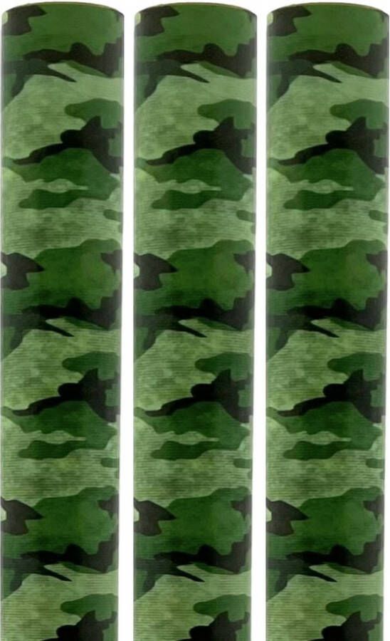 Benza Army Rollen Kaftpapier camouflage groen 200 x 70 cm 3 Stuks