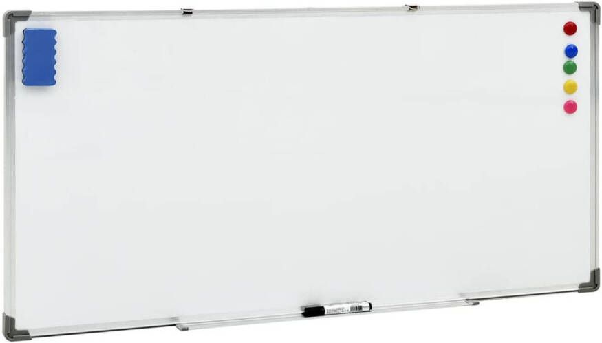 VidaXL Whiteboard magnetisch 110x60 cm staal wit
