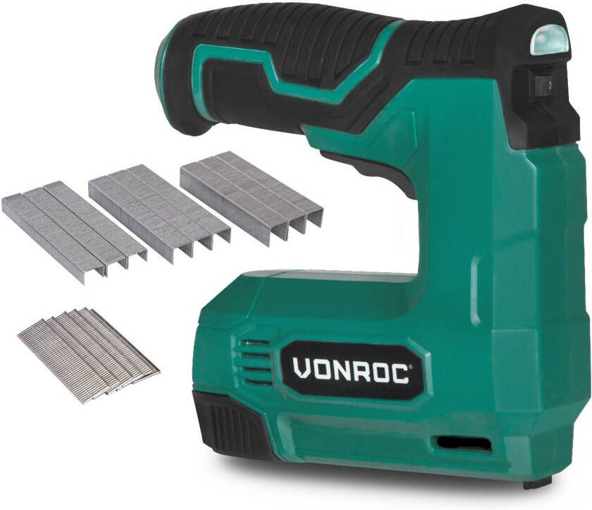 VONROC Accu tacker 4V Complete set incl. 900 nieten en 300 spijkers