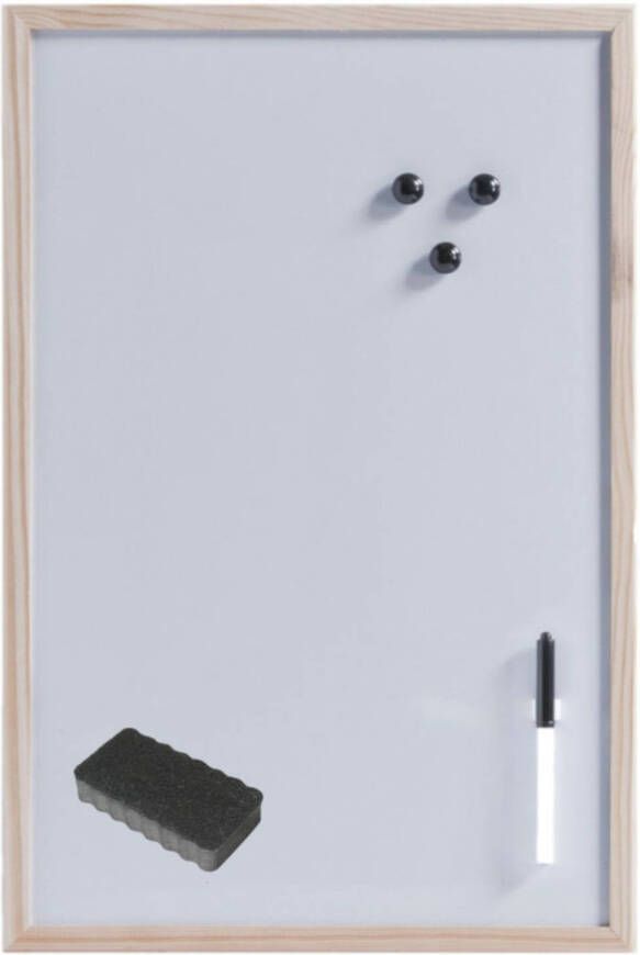 Zeller Magnetisch whiteboard memobord met wisser 40 x 60 cm Whiteboards