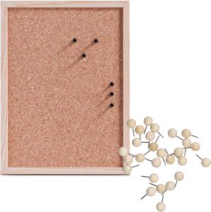 Zeller Prikbord incl. 25x punaises 30 x 40 cm hout kurk Prikborden