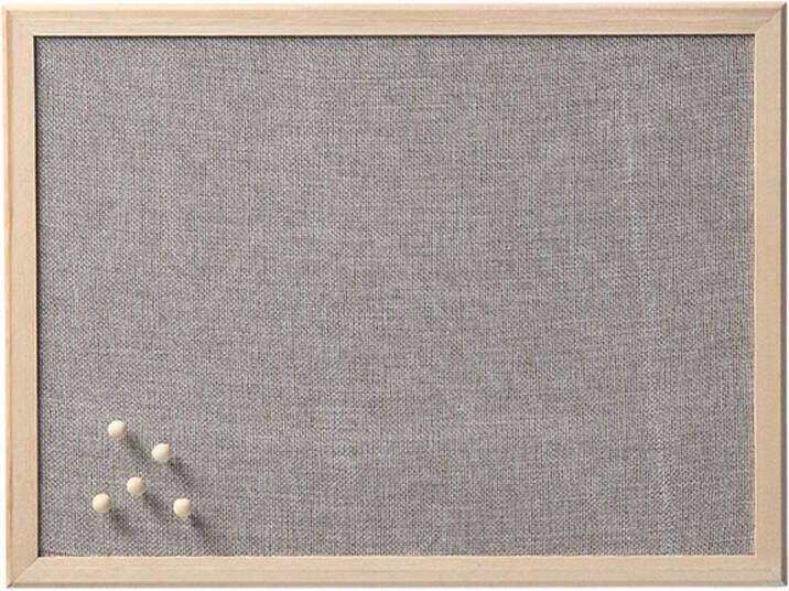 Zeller prikbord textiel lichtgrijs 30 x 40 cm incl. punaises Prikborden