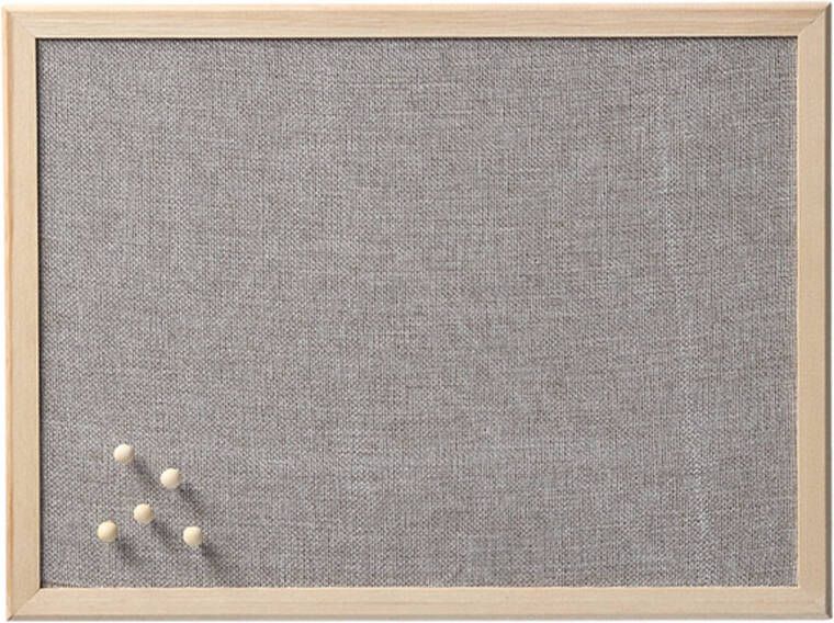 Zeller prikbord textiel lichtgrijs 40 x 60 cm incl. punaises Prikborden