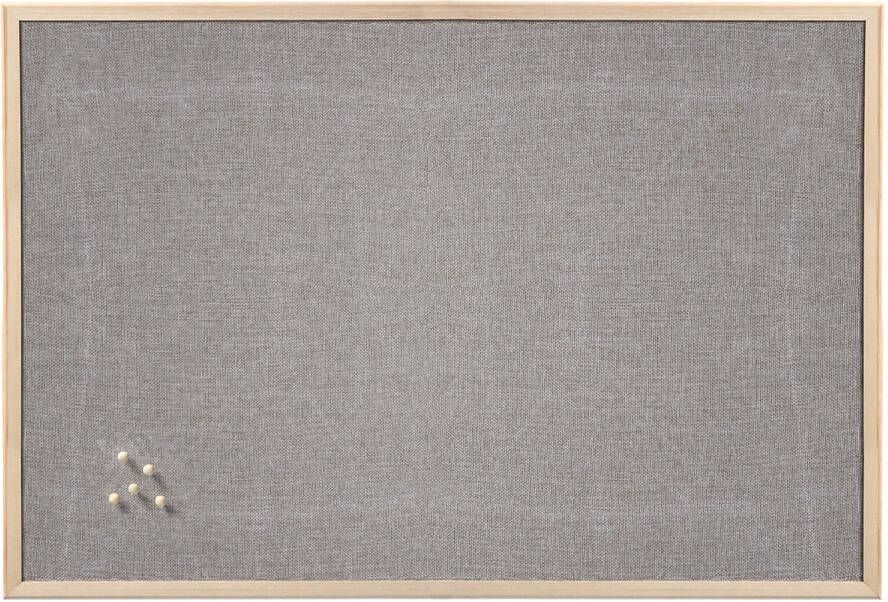Zeller prikbord textiel lichtgrijs 60 x 80 cm incl. punaises Prikborden