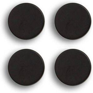 Zeller Whiteboard koelkast magneten extra sterk 4x mat zwart 2 cm Magneten