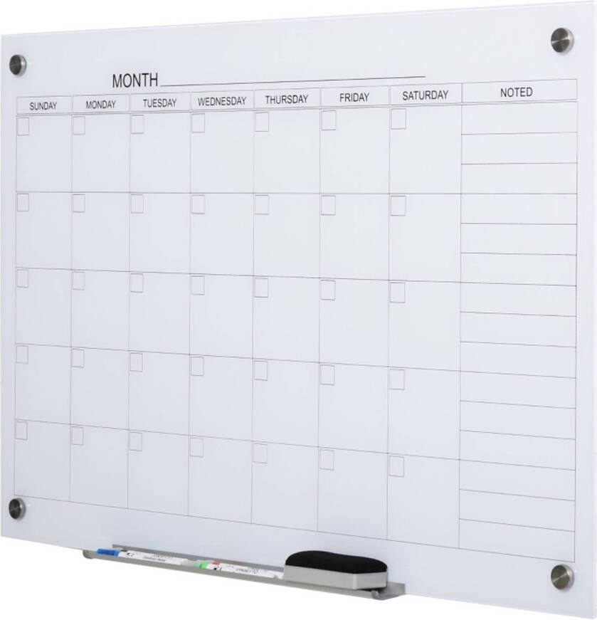 Zenzee White board Kalender Maandplanner Agenda 90 x 60 cm
