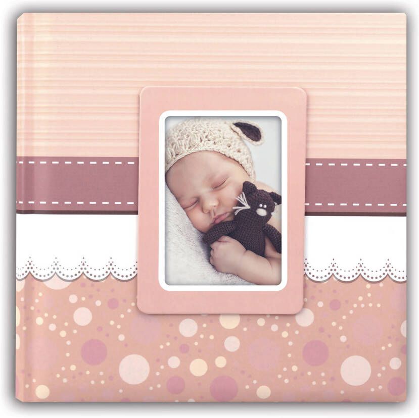 ZEP Fotoboek fotoalbum Cinzia baby meisje met 30 paginas roze 31 x 31 x 3 cm Fotoalbums