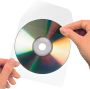 Djois Cd dvd hoes 127x127mm met klep zelfklevend transparant 10 stuks - Thumbnail 1