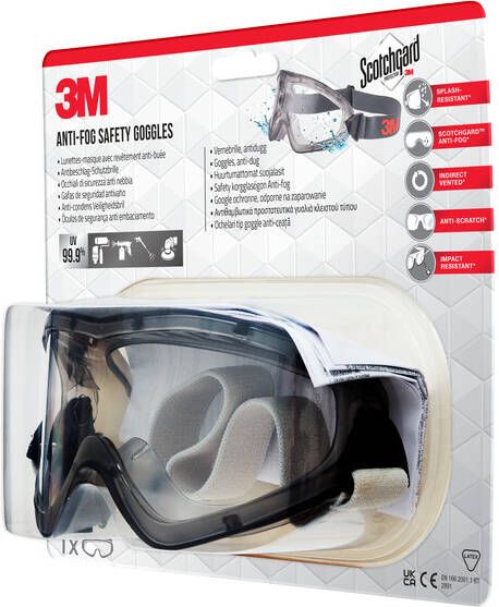 3M Ruimzichtbril anti-fog Safety krasbestendig