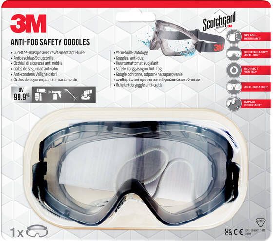 3M Ruimzichtbril anti-fog Safety krasbestendig