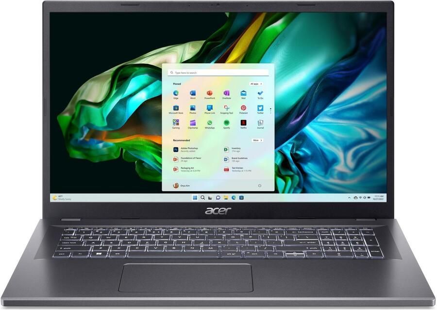 Acer Aspire 5 17 A517-58GM-79UR Intel Core™ i7-1355U Laptop 43 9 cm (17.3") Full HD 32 GB DDR4-SDRAM 1 TB SSD NVIDIA GeForce RTX 2050 Wi-Fi 6E (802.11ax) Windows 11 Pro Grijs