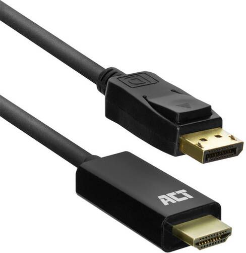 ACT AC7550 video kabel adapter 1 8 m DisplayPort HDMI Type A (Standaard) Zwart (AC7550)