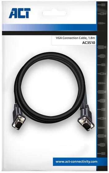 ACT AC3510 VGA kabel 1 8 m VGA (D-Sub) Zwart (AC3510)