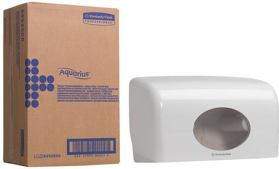 Aquarius KC Toiletpapierdispenser Aquarius duo voor kleine rollen wit 6992