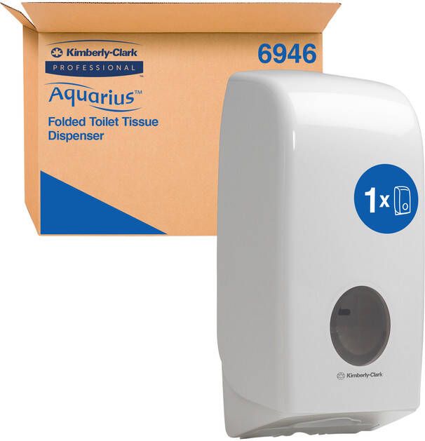 Aquarius KC Toiletpapierdispenser Aquarius gevouwen tissue wit 6946