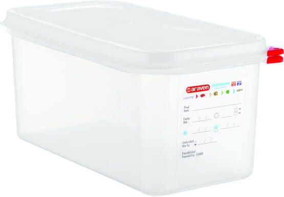 Araven Voedseldoos GN 1 3 met deksel 6 liter 4 stuks