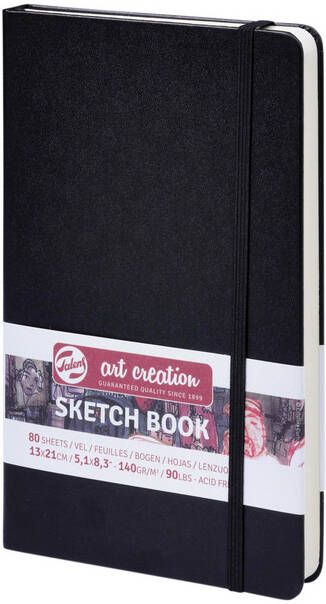 Talens Art Creation Schetsboek zwart 13x21cm 140gr 80vel