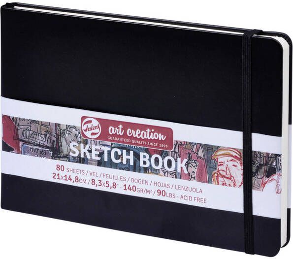 Talens Art Creation Schetsboek zwart 21x15cm 140gr 80vel