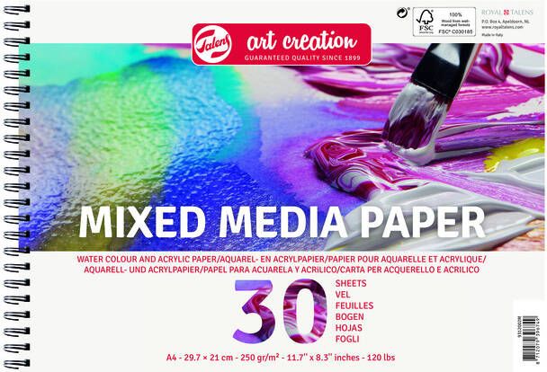 Van Gogh Mix Media papier 300 g mÂ² ft A4 blok met 30 vellen