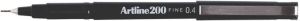 Artline Fineliner 200 rond 0.4mm zwart