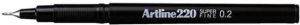 Artline Fineliner 220 rond 0.2mm blauw