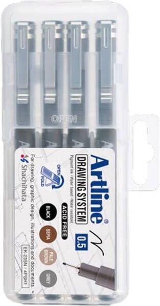 Artline Fineliner technisch 0.5mm assorti