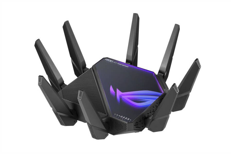 Asus ROG Rapture GT-AXE16000 draadloze router 10 Gigabit Ethernet Tri-band (2 4 GHz 5 GHz 6 GHz) Zwart