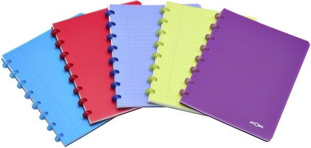 Atoma Trendy schrift ft A5 144 bladzijden commercieel geruit transparant blauw