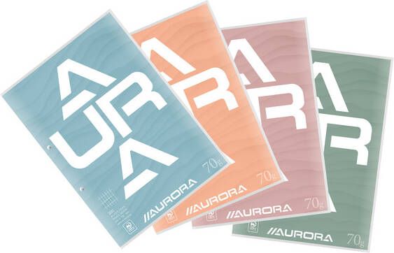 Aurora Cursusblok A4 ruit 4x8mm 2-gaats 200 pagina's 70gr