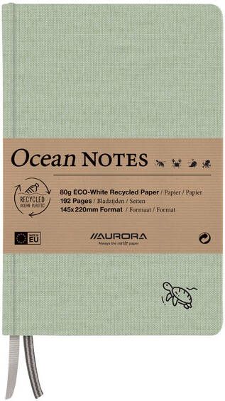 Aurora Notitieboek Ocean A5 192blz lijn 80gr linnenstructuur kaft groen
